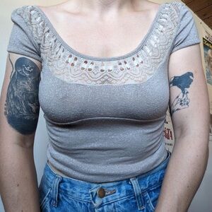 Morgan De Toi Sparkly Knit Top